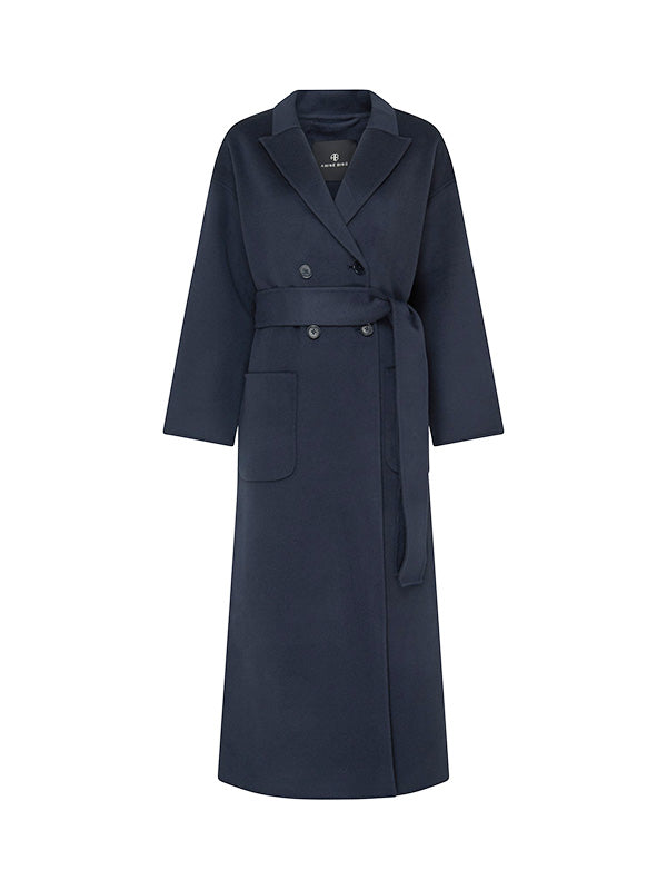 Anine Bing Dylan Maxi Coat in Navy Adam Heath