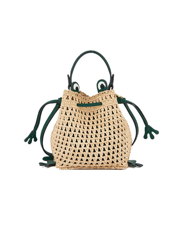 Cross Body Frog in Natural Raffia Adam Heath