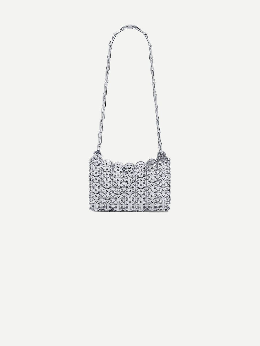 Rabanne | 1969 Nano Pochette in Metallic Silver Nano