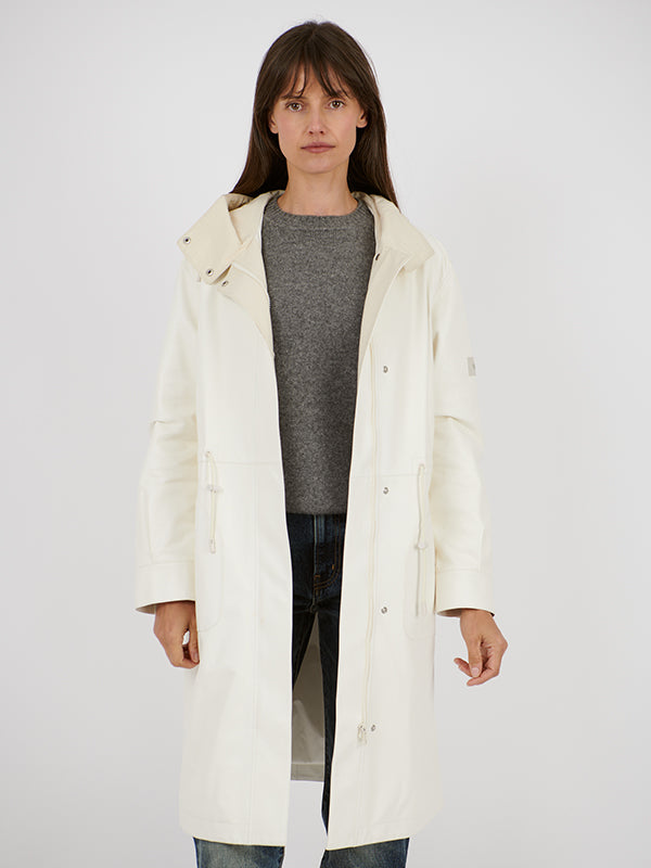 Yves Salomon Coat Waterproof in Latte/Cream