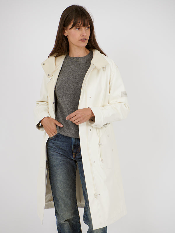 Yves Salomon Coat Waterproof in Latte/Cream