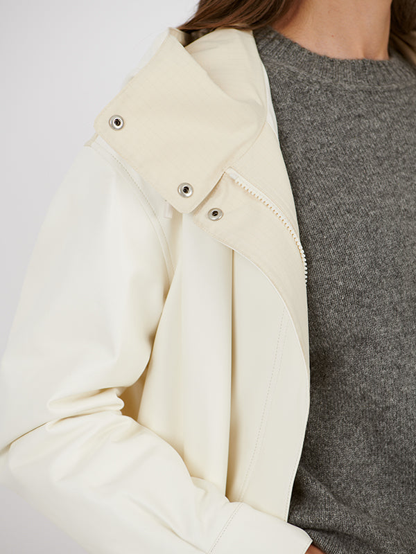 Yves Salomon Coat Waterproof in Latte/Cream