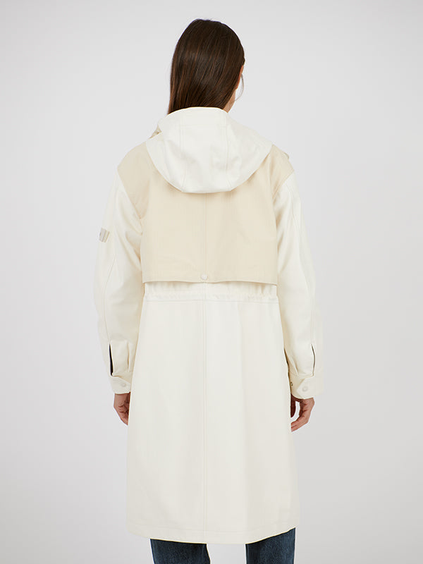 Yves Salomon Coat Waterproof in Latte/Cream