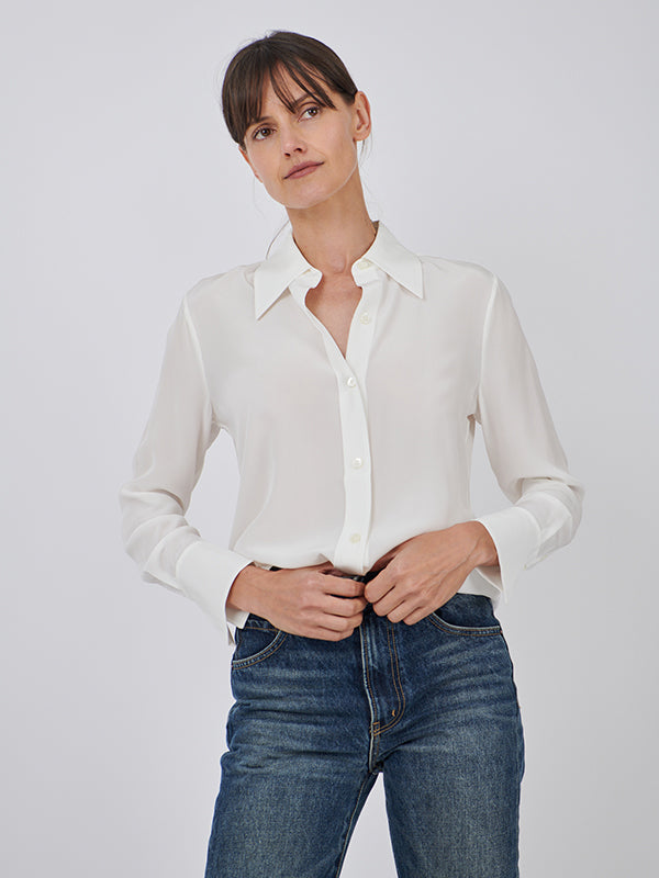 Equipment Leona Shirt in Natural White