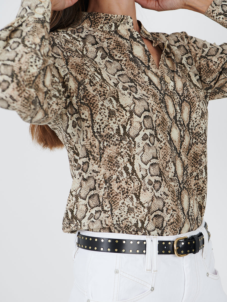 ISABEL MARANT | Ilda Shirt in Natural Python