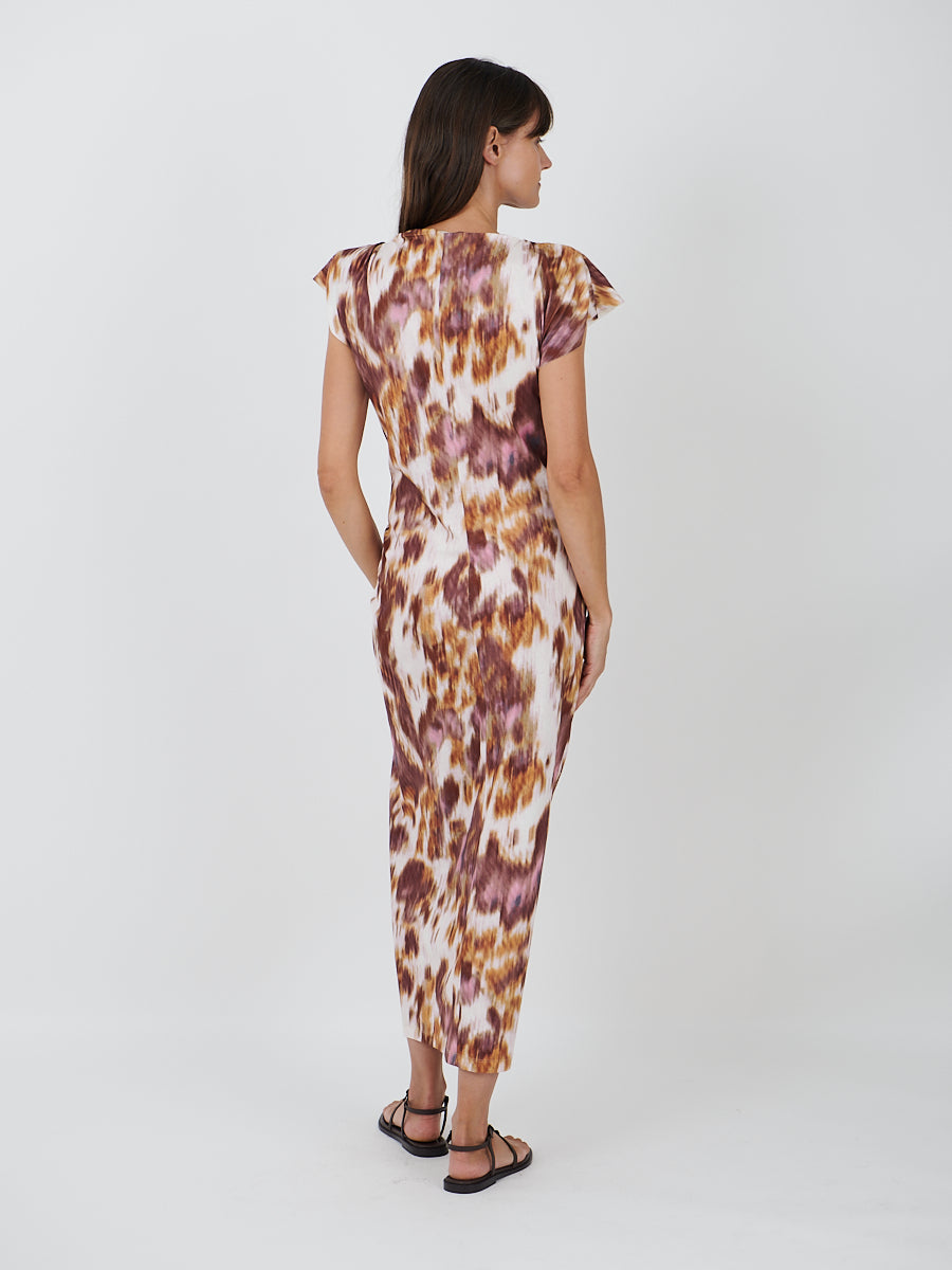 Nadela Dress in Ecru/Ochre