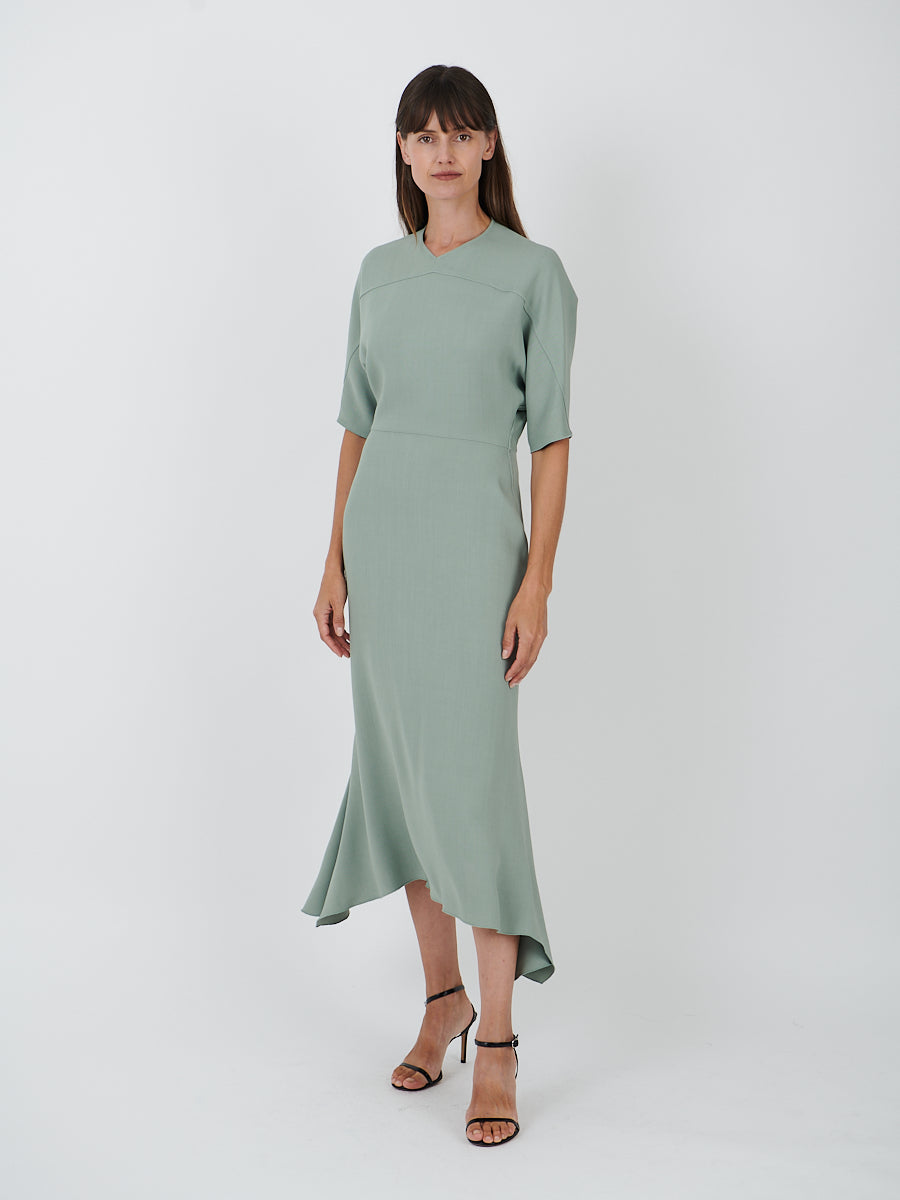 Victoria Beckham | Drop Sleeve Midi Dress in Wasabi