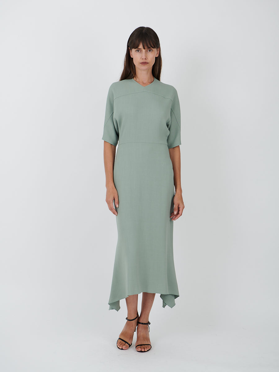 Victoria Beckham | Drop Sleeve Midi Dress in Wasabi