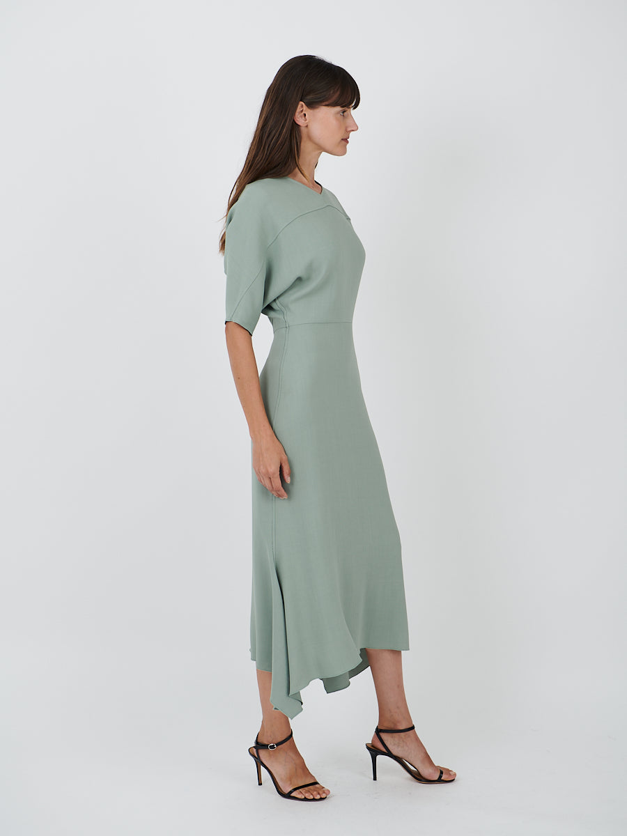 Victoria Beckham | Drop Sleeve Midi Dress in Wasabi