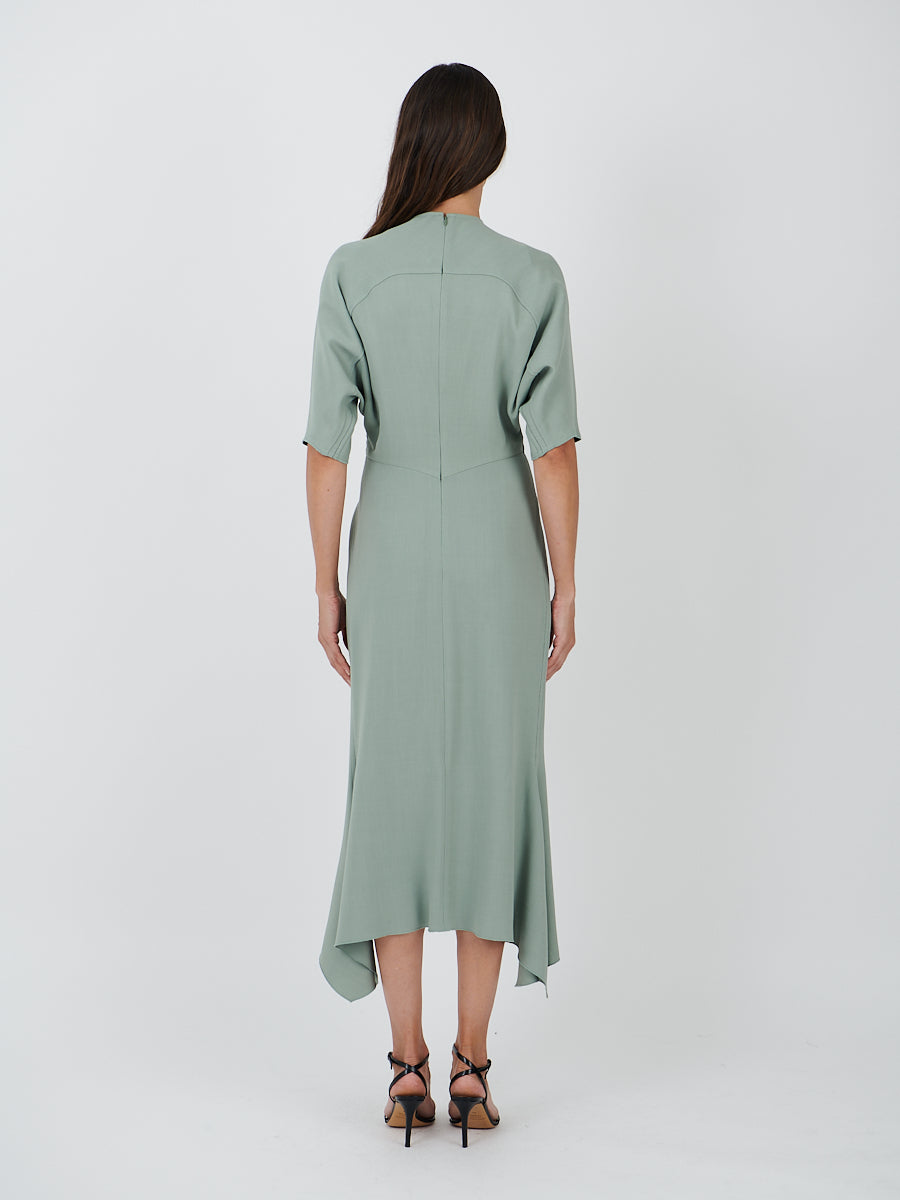 Drop Sleeve Midi Dress in Wasabi