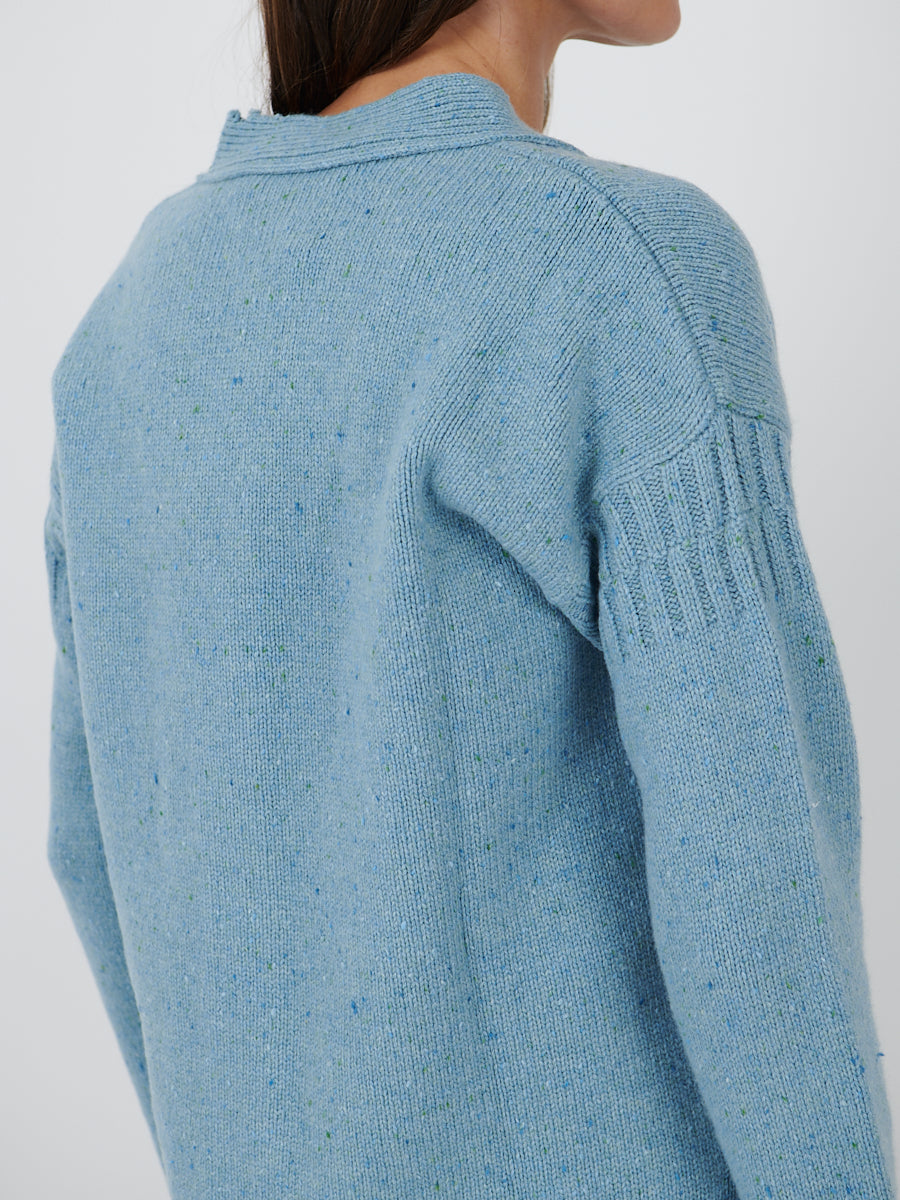 Marni | Distressed Cardigan in Smoke Blue