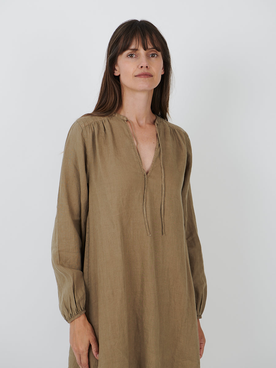 James Perse | Lightweight Linen Dress in Cashew Pigment