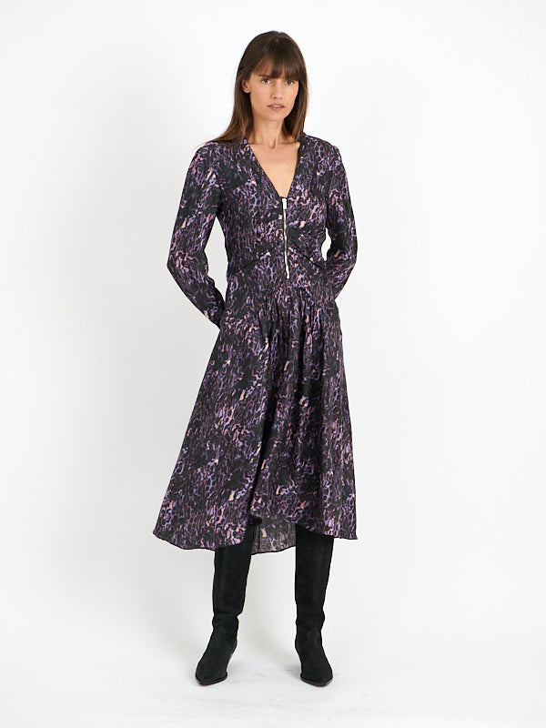 ISABEL MARANT | Magaly Dress in Dark Plum