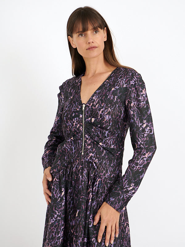 ISABEL MARANT | Magaly Dress in Dark Plum