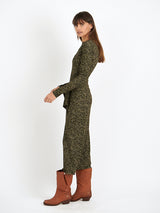 Isabel Marant Etoile | Lisy Dress in Dark Kahki/Lime