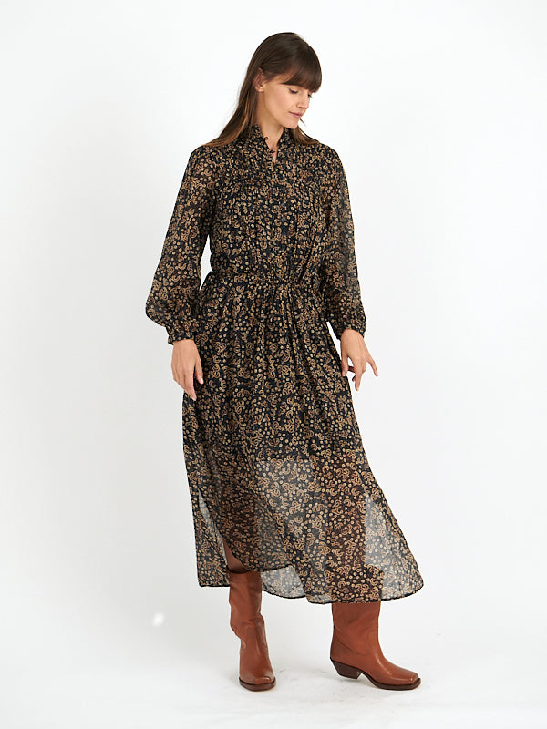 ISABEL MARANT Etoile | Dalida Dress in Black/Ochre