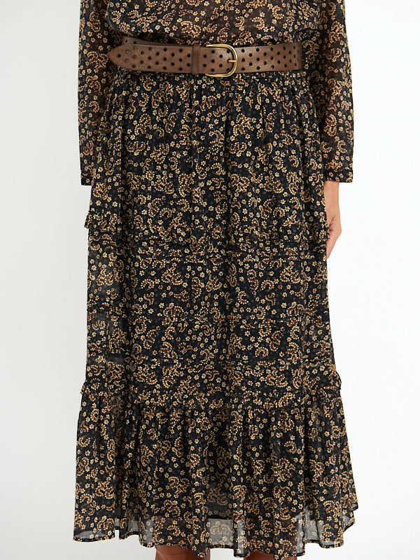 ISABEL MARANT ETOILE | Diya Skirt in Black/Ochre