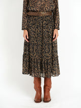 ISABEL MARANT ETOILE | Diya Skirt in Black/Ochre