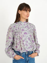 Isabel Marant | Dubna Top in Ecru/Lilac