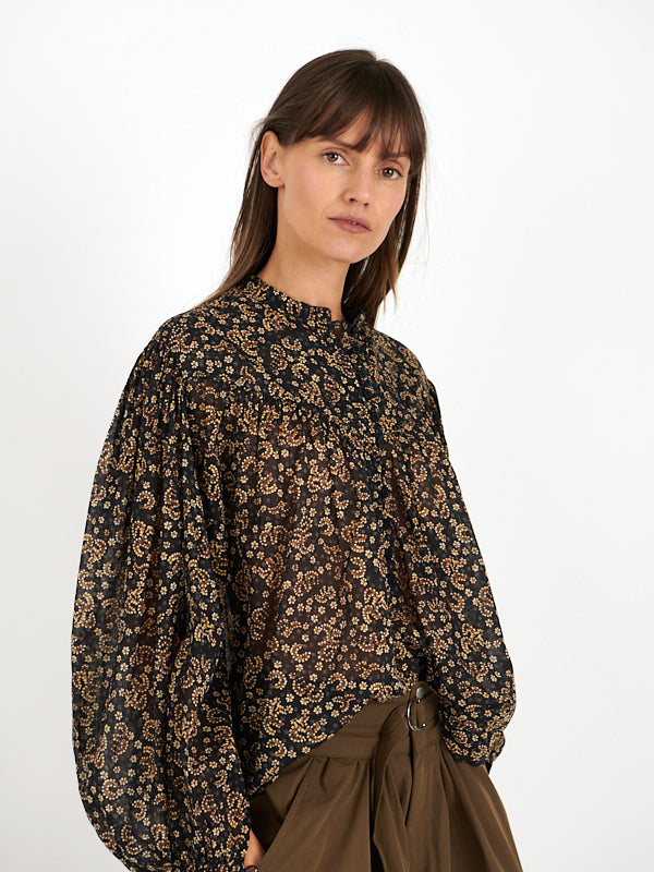 Isabel Marant | Salika Top in Black/Ochre