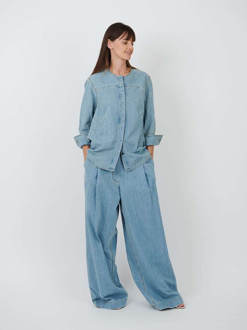 Dries Van Noten | Clarissa Denim Shirt in Ice Blue