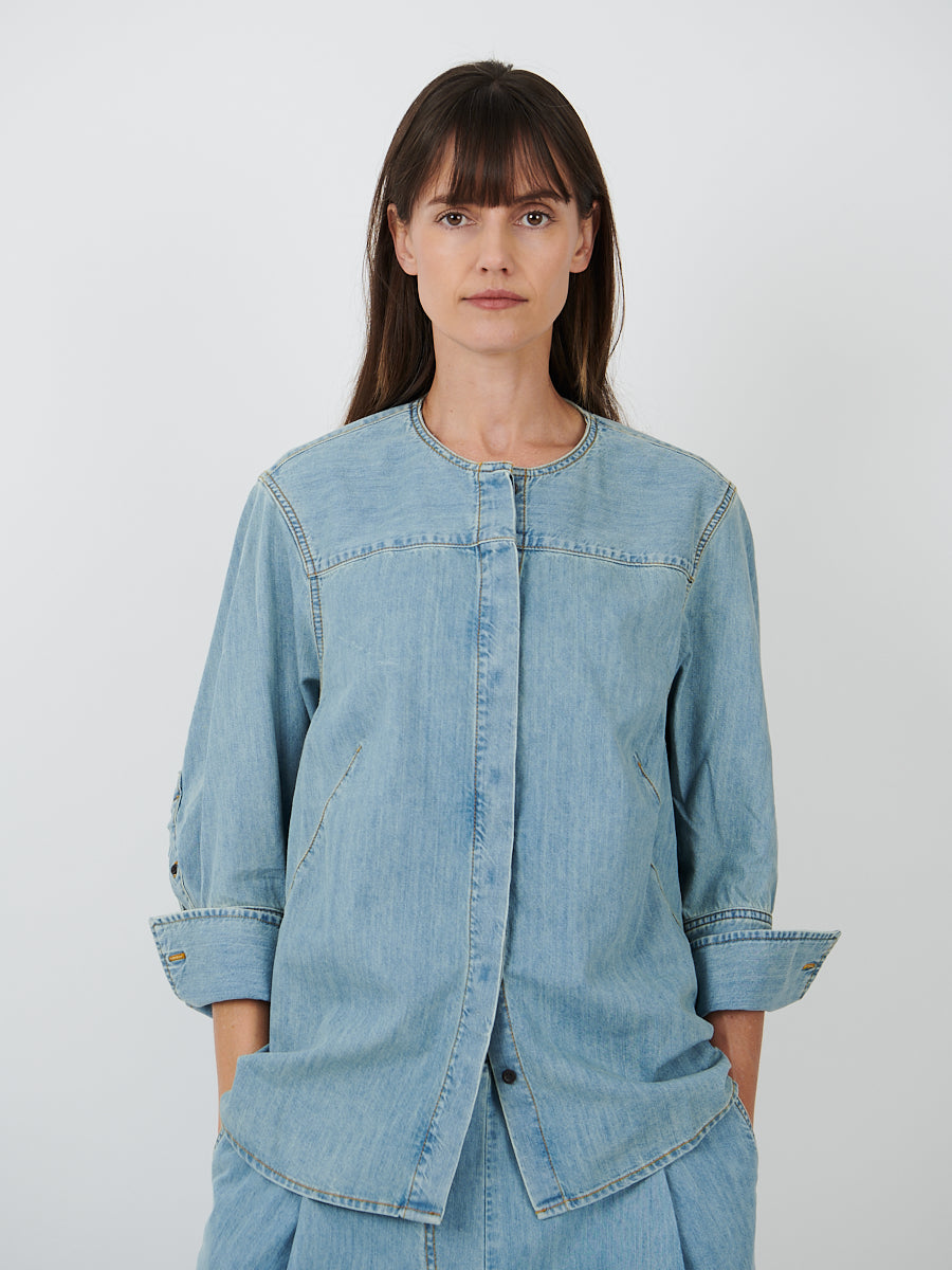 Dries Van Noten | Clarissa Denim Shirt in Ice Blue