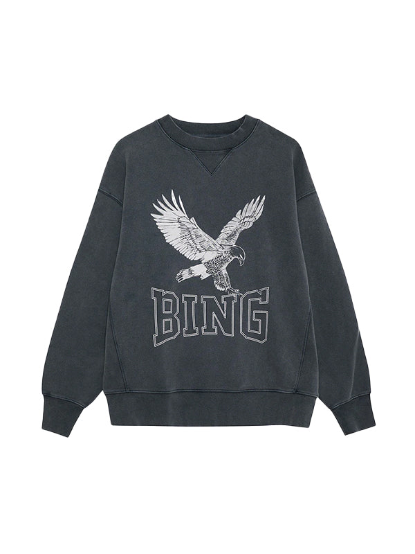 Anine Bing Alto Sweatshirt in Washed Black