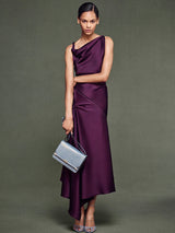 Victoria Beckham | Asymmetric Draped Midi Dress In Fig