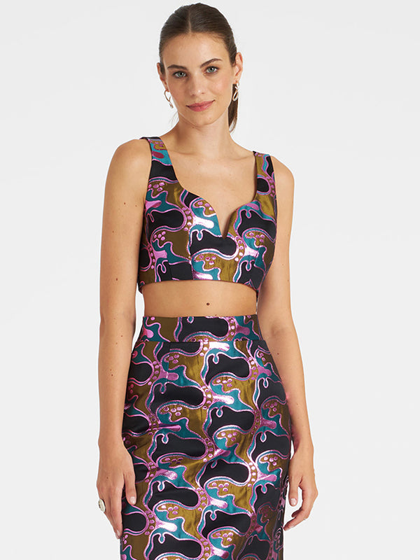 La DoubleJ | Baia Crop Top in Jacquard Spritz