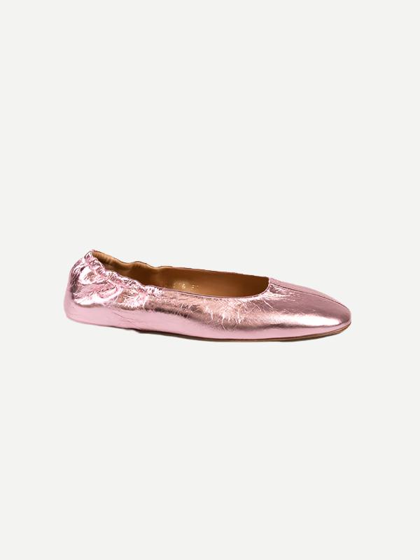 Dries Van Noten | Ballerina Glove Flat in Metallic Pink