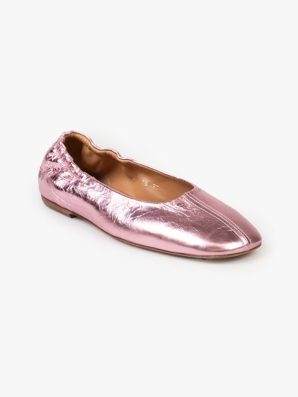 Dries Van Noten | Ballerina Glove Flat in Metallic Pink