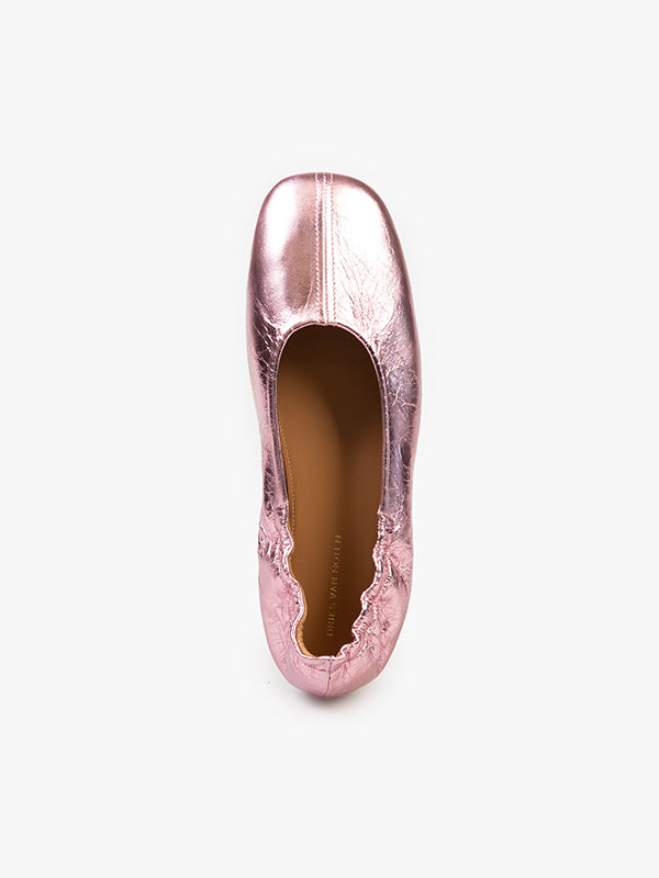 Dries Van Noten | Ballerina Glove Flat in Metallic Pink