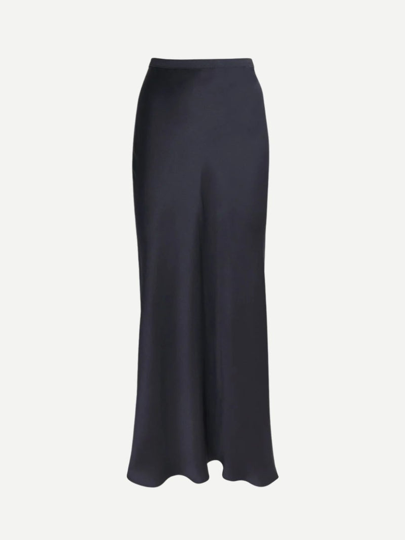 Anine Bing | Bar Silk Maxi Skirt in Night Navy