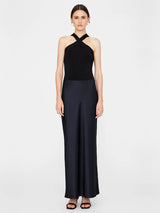 Anine Bing | Bar Silk Maxi Skirt in Night Navy