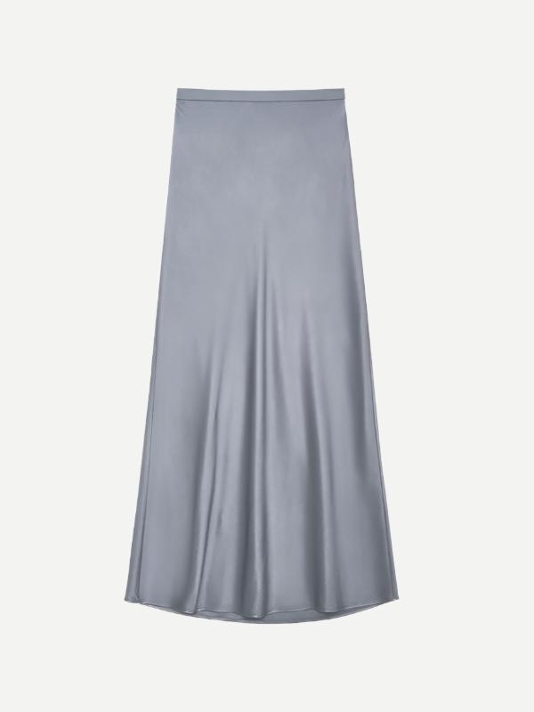 Bar Silk Skirt in Grey