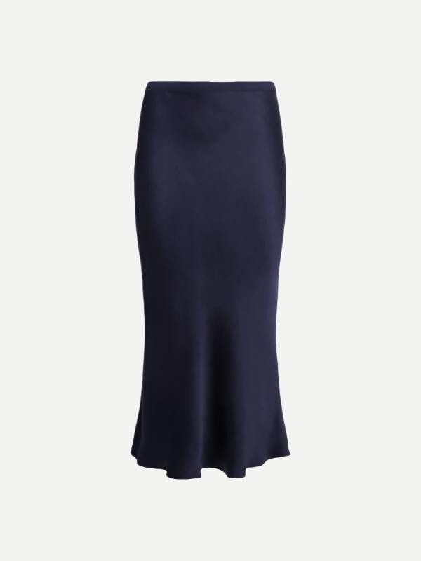 Anine Bing | Bar Silk Skirt in Navy