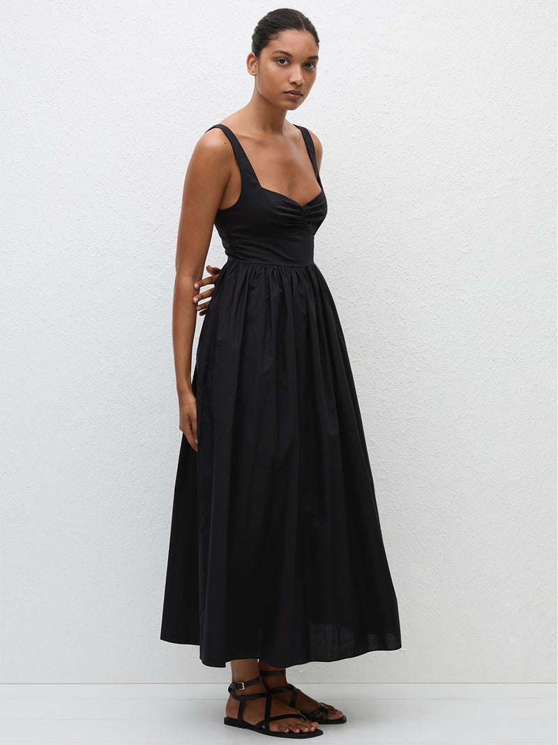 Bralette Midi Dress in Black