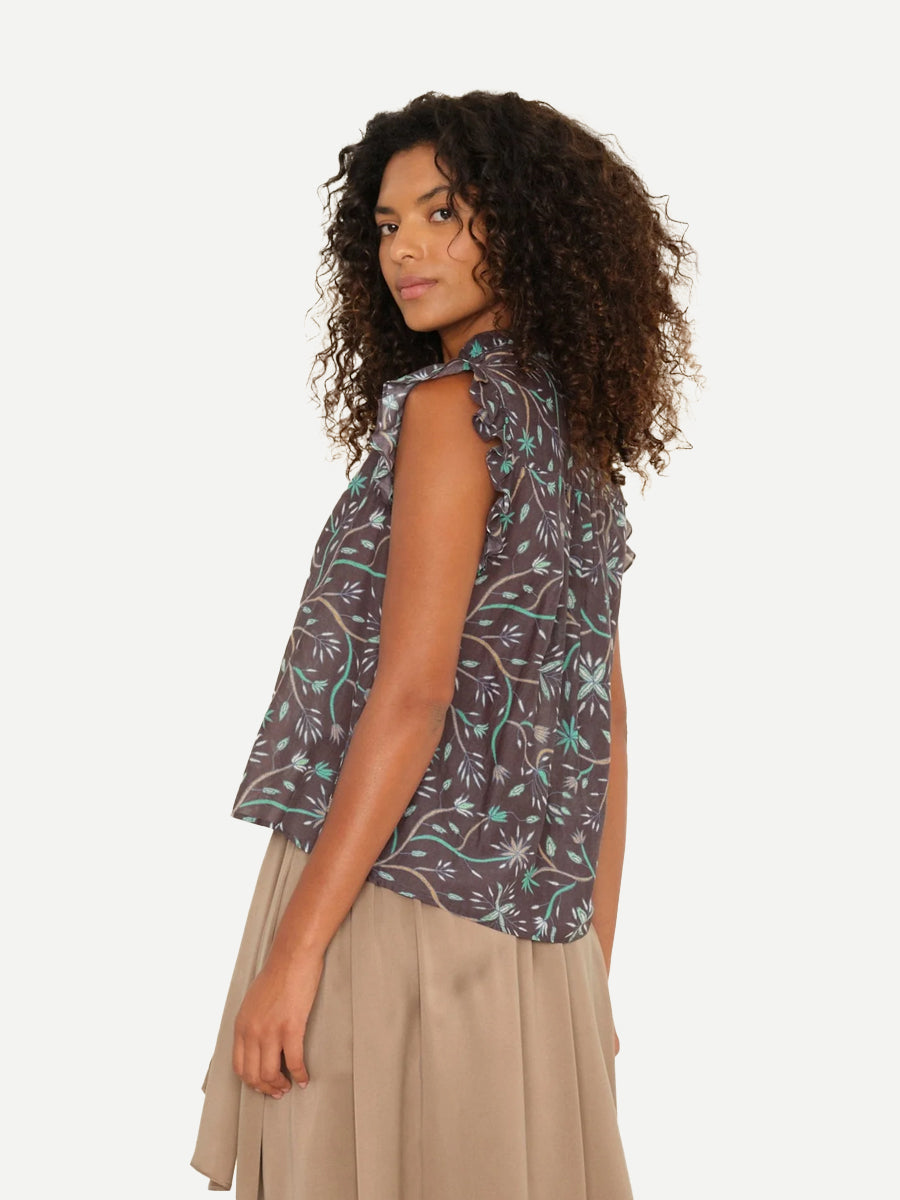 Brenna Top in Graphite Mint