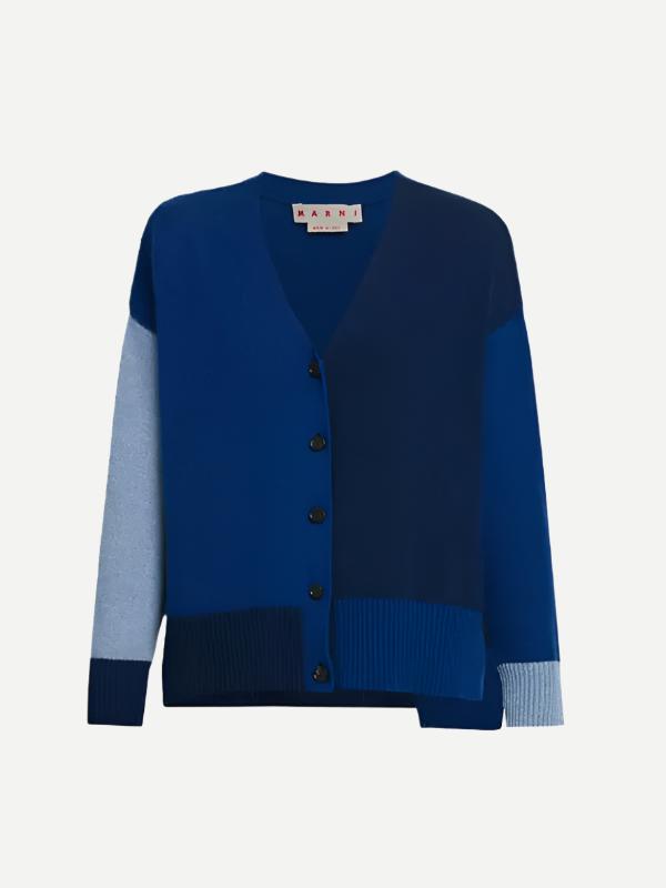 Marni | Colour Block Cashmere Cardigan in Ocean