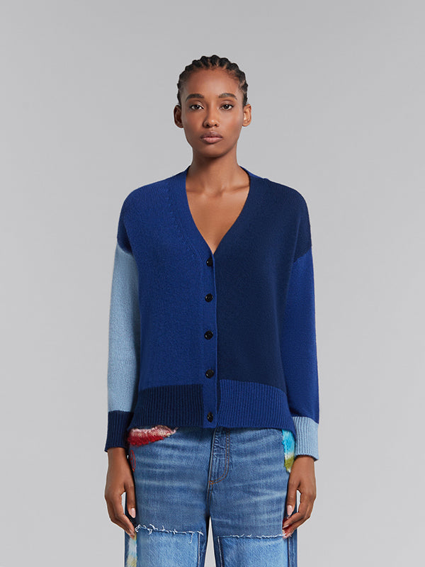 Marni | Colour Block Cashmere Cardigan in Ocean