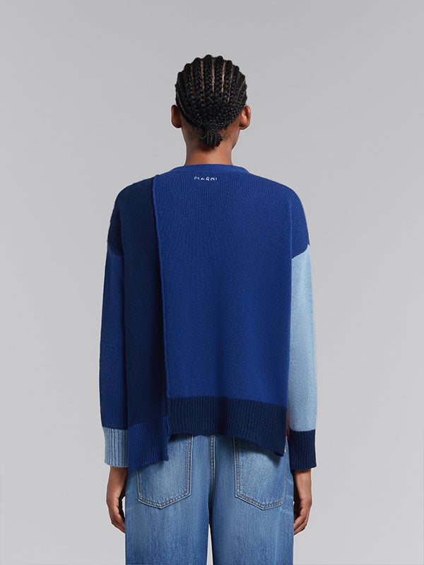 Marni | Colour Block Cashmere Cardigan in Ocean