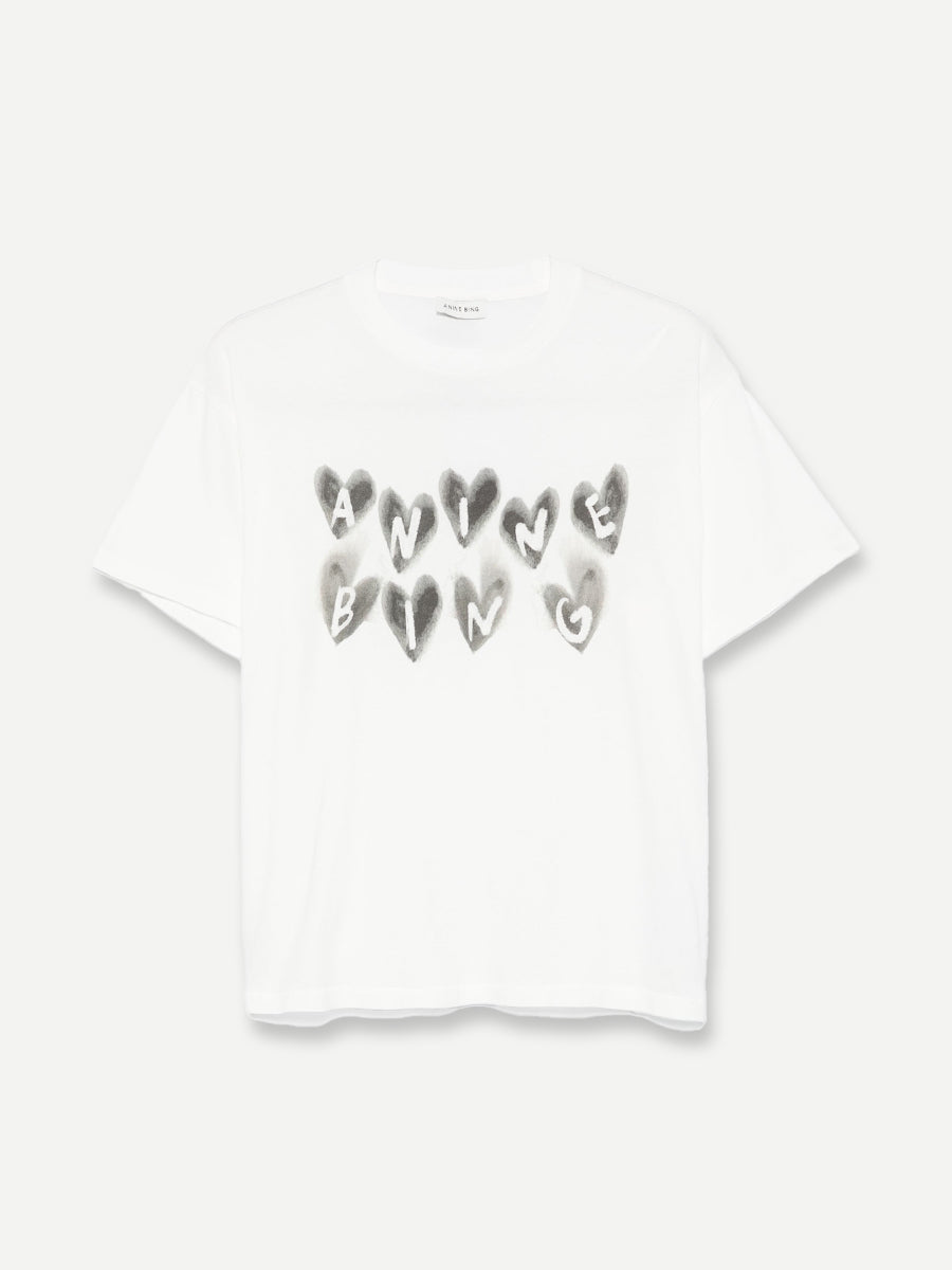 Anine Bing | Cade Tee Hearts in Ivory