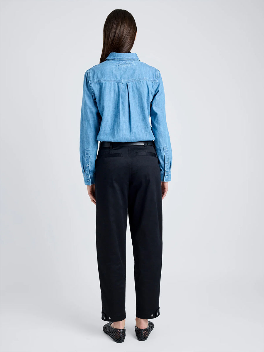 Cait Twill Pant in Black