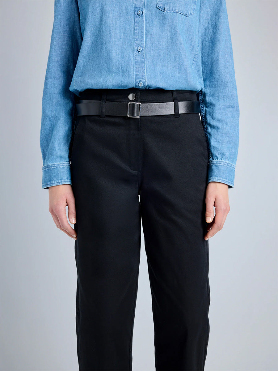 Cait Twill Pant in Black