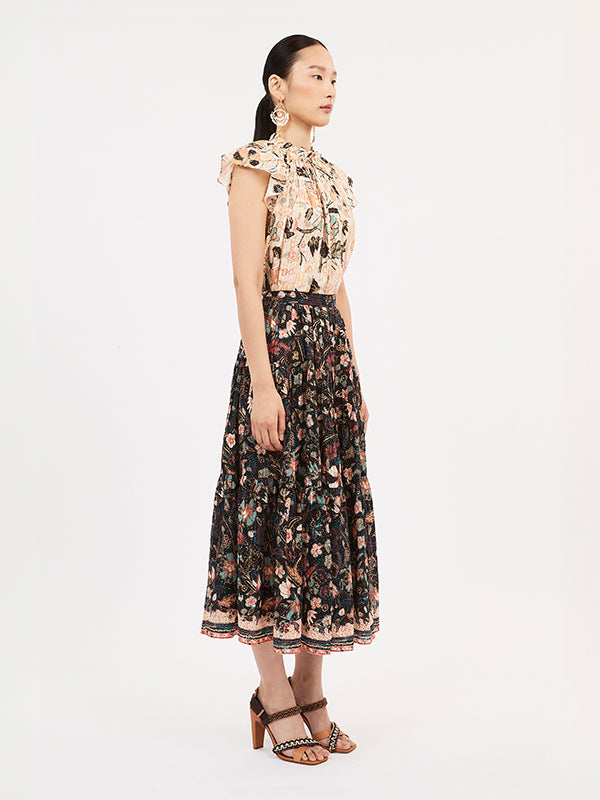 Ulla Johnson | Cambrie skirt in Obsidian Botanica