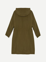 Cape Style Technical Coat in Army Green