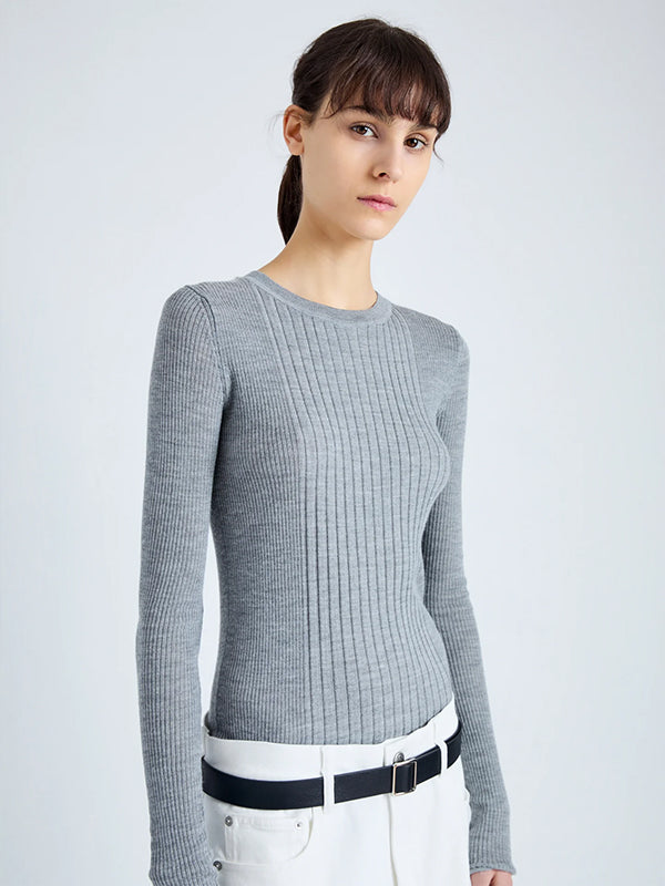 Proenza Schouler | Cassidy Sweater in Light Grey Melange