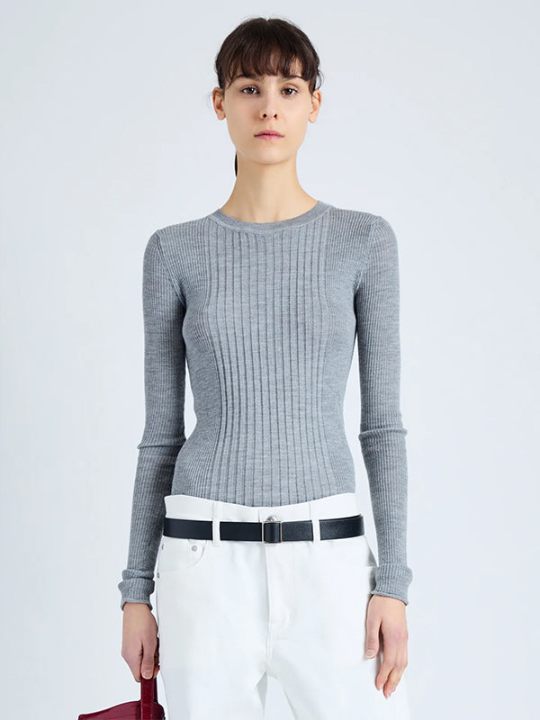 Proenza Schouler | Cassidy Sweater in Light Grey Melange