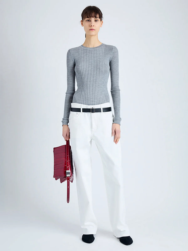 Proenza Schouler | Cassidy Sweater in Light Grey Melange