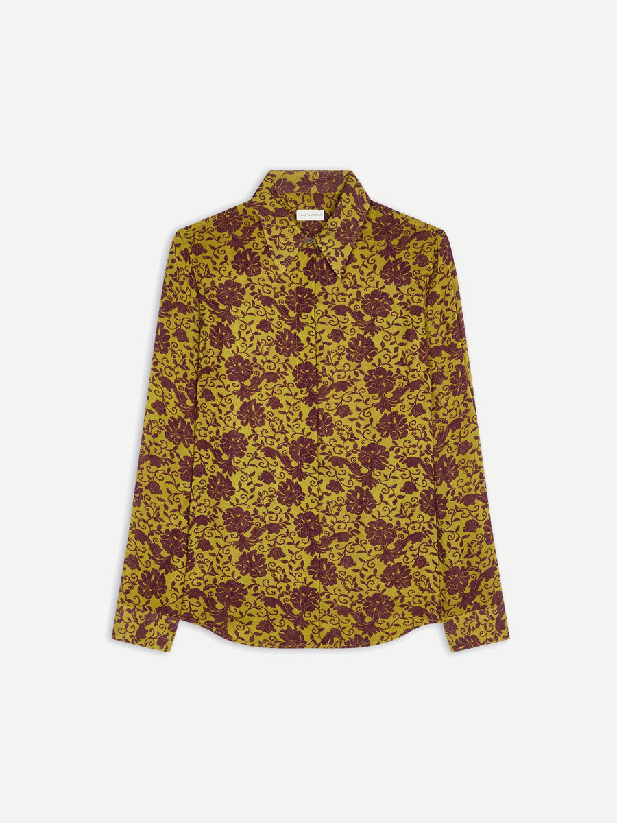 Dries Van Noten | Chowy Printed Shirt in Olive Floral